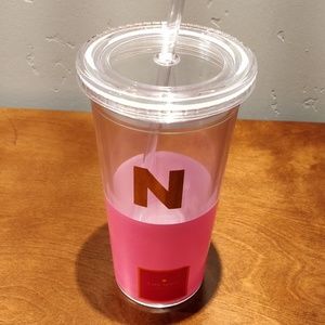 Kate spade New York pink cup with straw